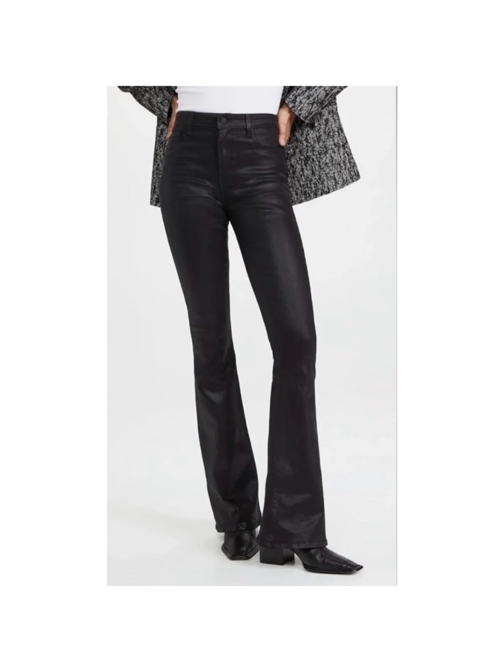 L’AGENCE Selma Bootcut Jean Black Noir Coated Women’s Size 24